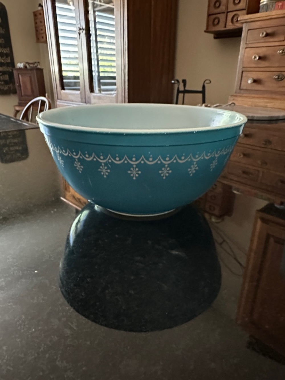 Teal Decorative Ceramic Mixing Bowl - Unbranded